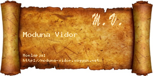 Moduna Vidor névjegykártya